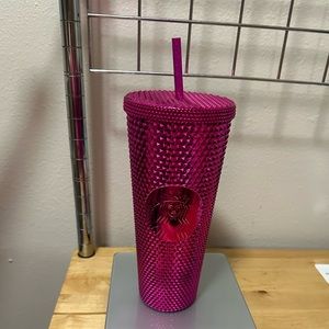 Starbucks hot pink tumbler size venti 24oz